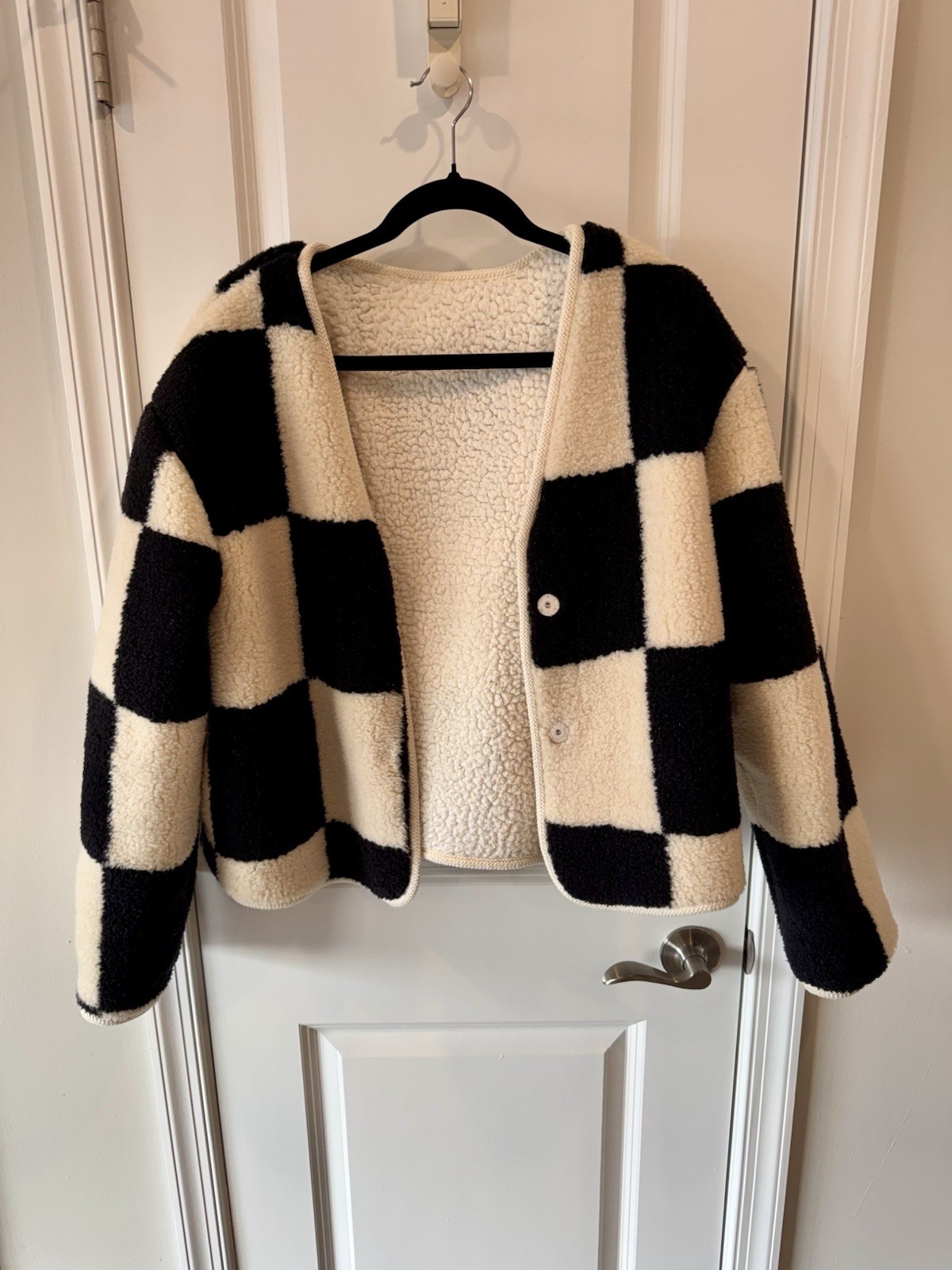 Source Unknown Women’s Viral Jacket & Vest Bundle Black Cream Checkerboard