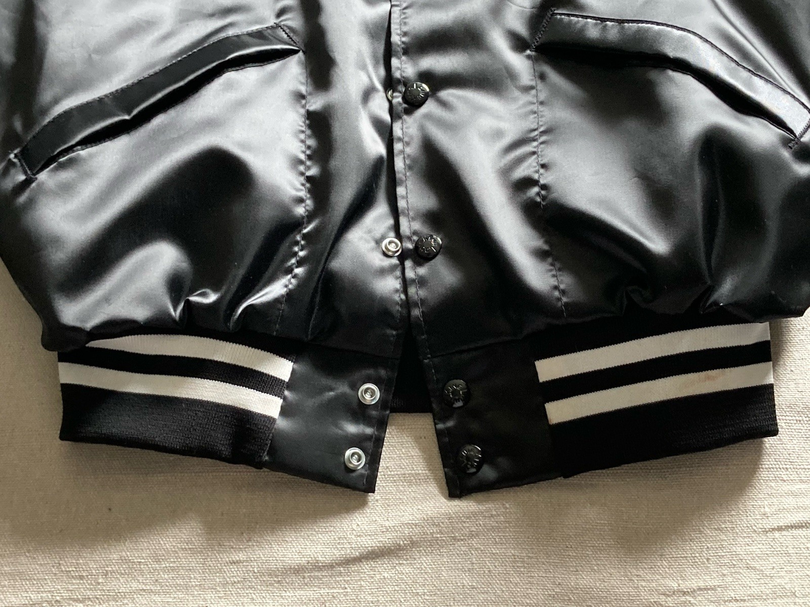 Snap-on Jacket Vtg Satin Mens Medium King Louie 1980s American Eagle made in USA
