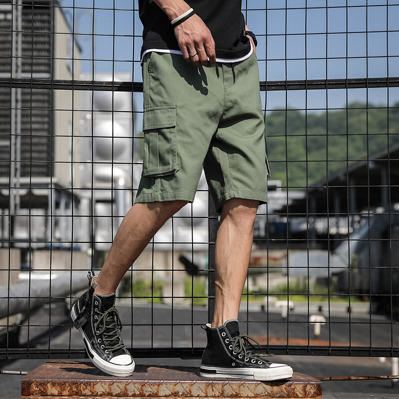 Men Casual Fashion Chino Cargo Shorts Pants Multi Pockets Summer Beach Trousers