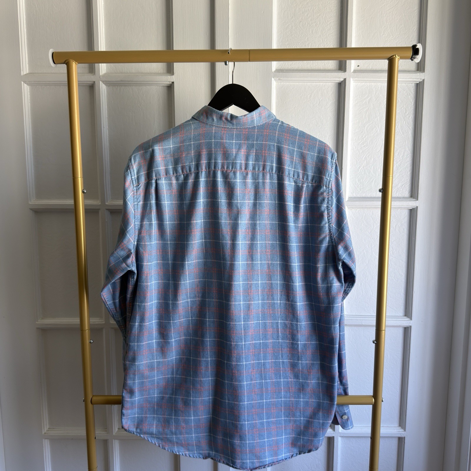 Faherty Brand Plaid Button Down Shirt Blue Pink Men’s Large Cotton