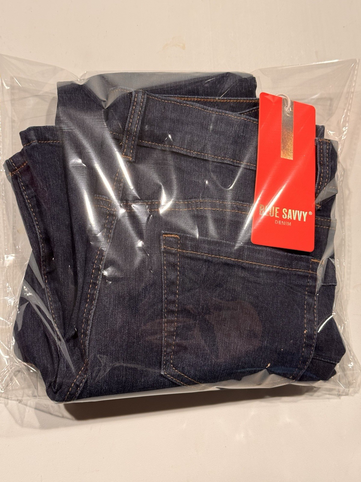 NWT Blue Savvy Women Dark Denim Jeans Sz 7/28 Distressed Flare Stretch Mid Rise