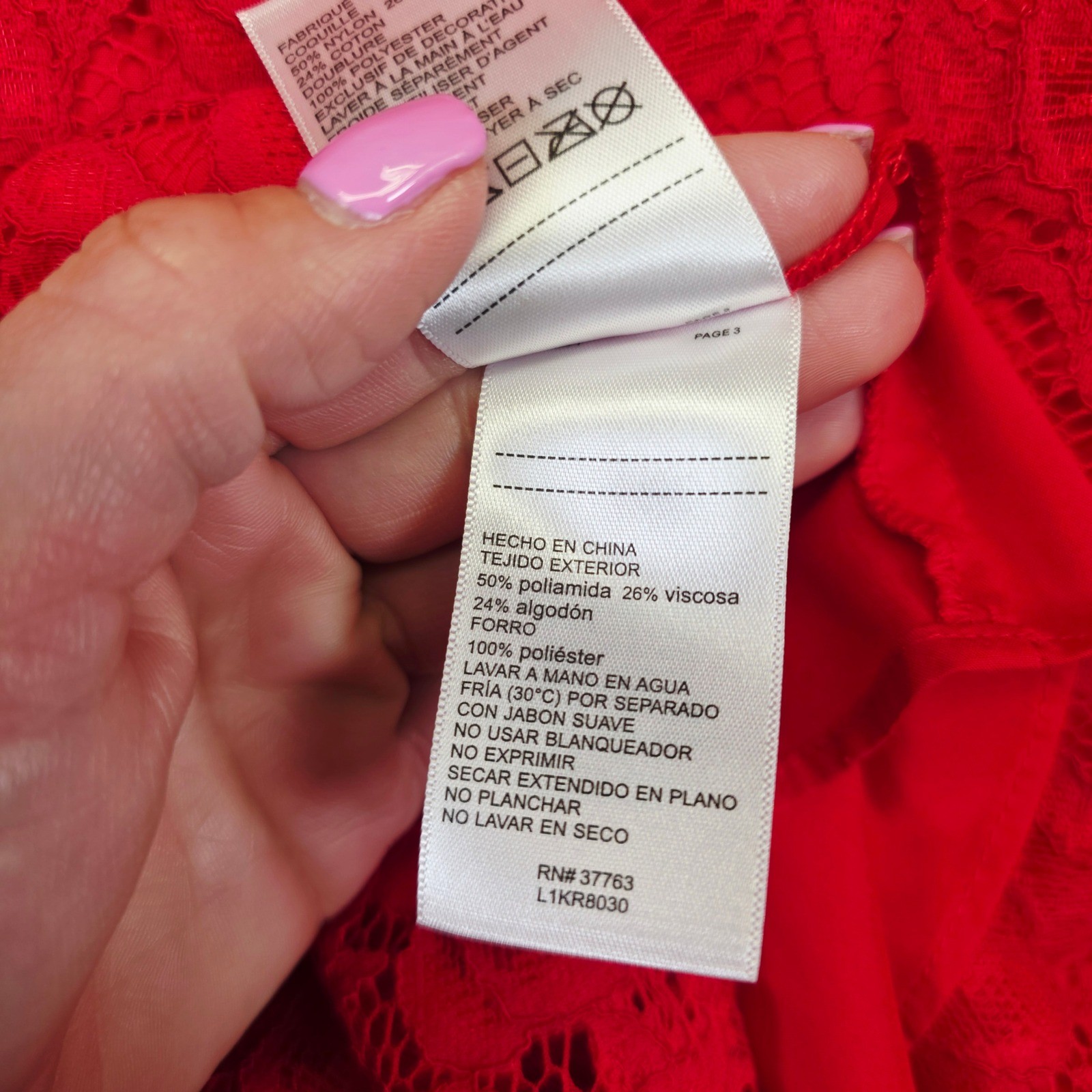 Laundry Shelli Segal Lace Blouse Womens L Red Romantic Overlay Cami Coquette