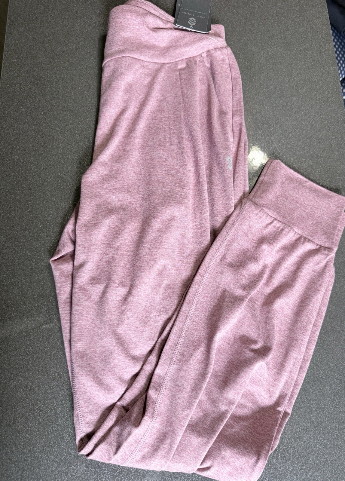 Free Country Cloud Women’s Heathered Jogger Pants Pink S Pull-On Elastic Waist
