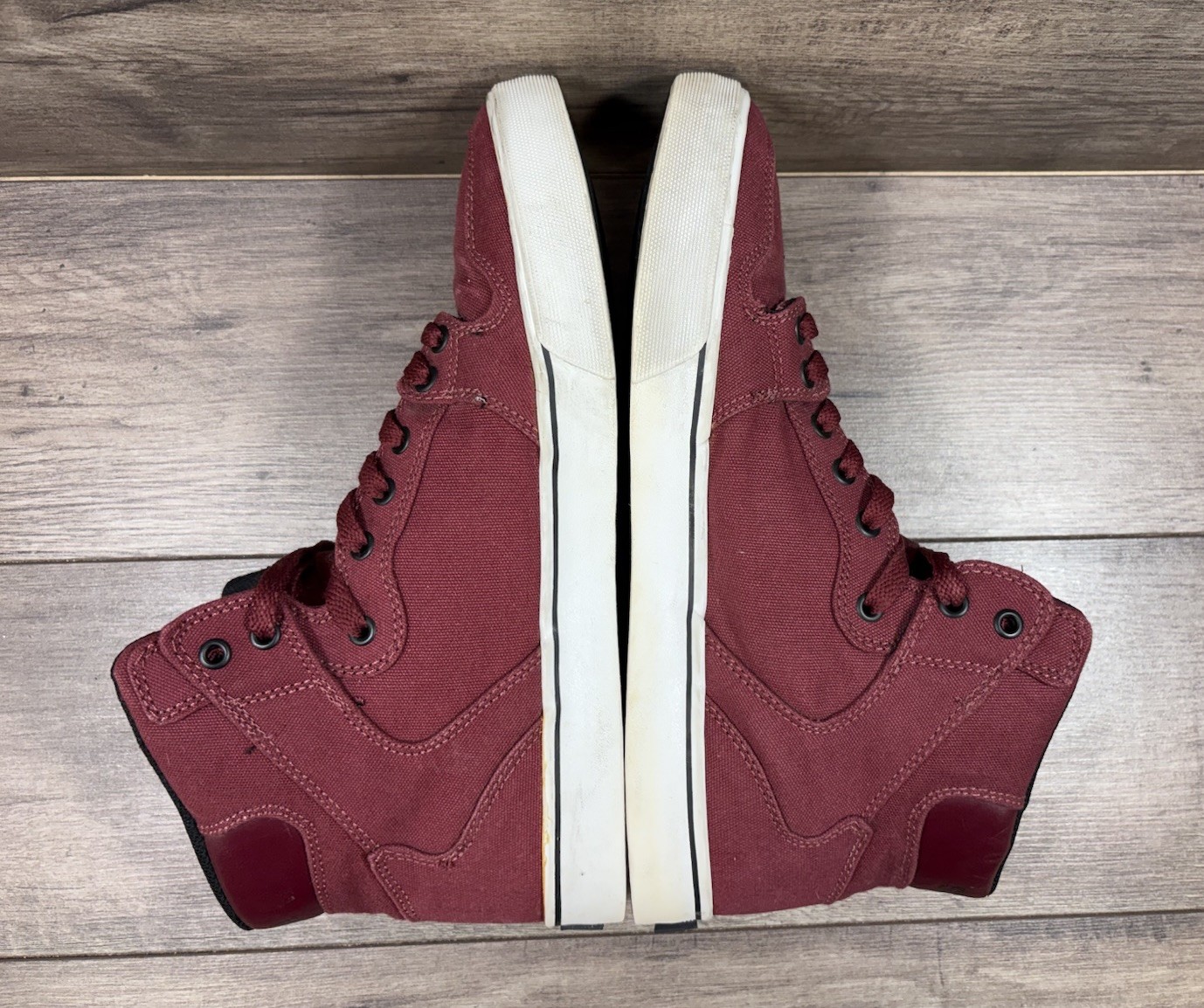 Supra Vaider Canvas Skate S28266 High Top Burgundy Mens Size 11.5 See Descr!
