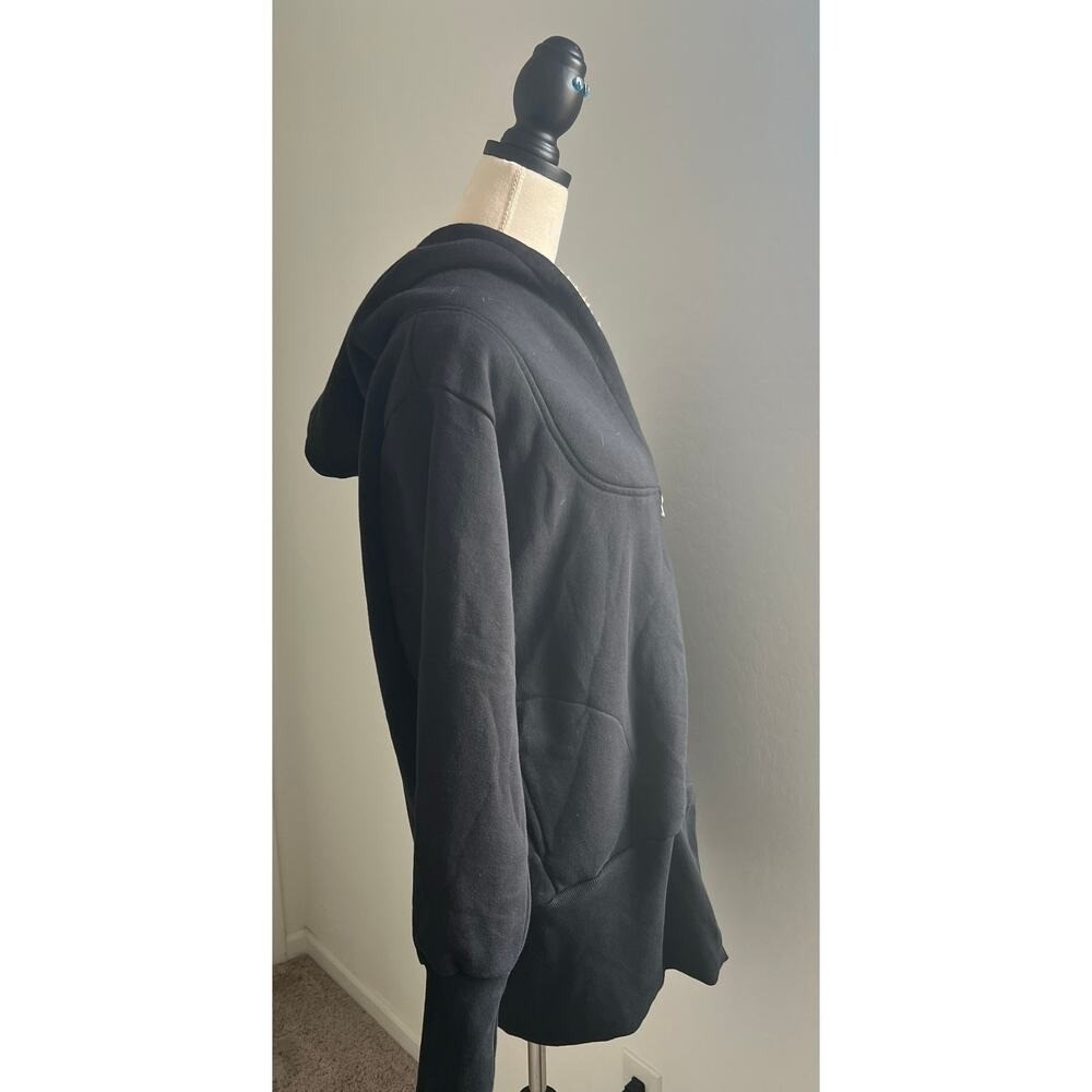 Juicy Trendz Black Double Zip Fleece Casual Hoodie Sweatshirt Jacket Coat Sz XL