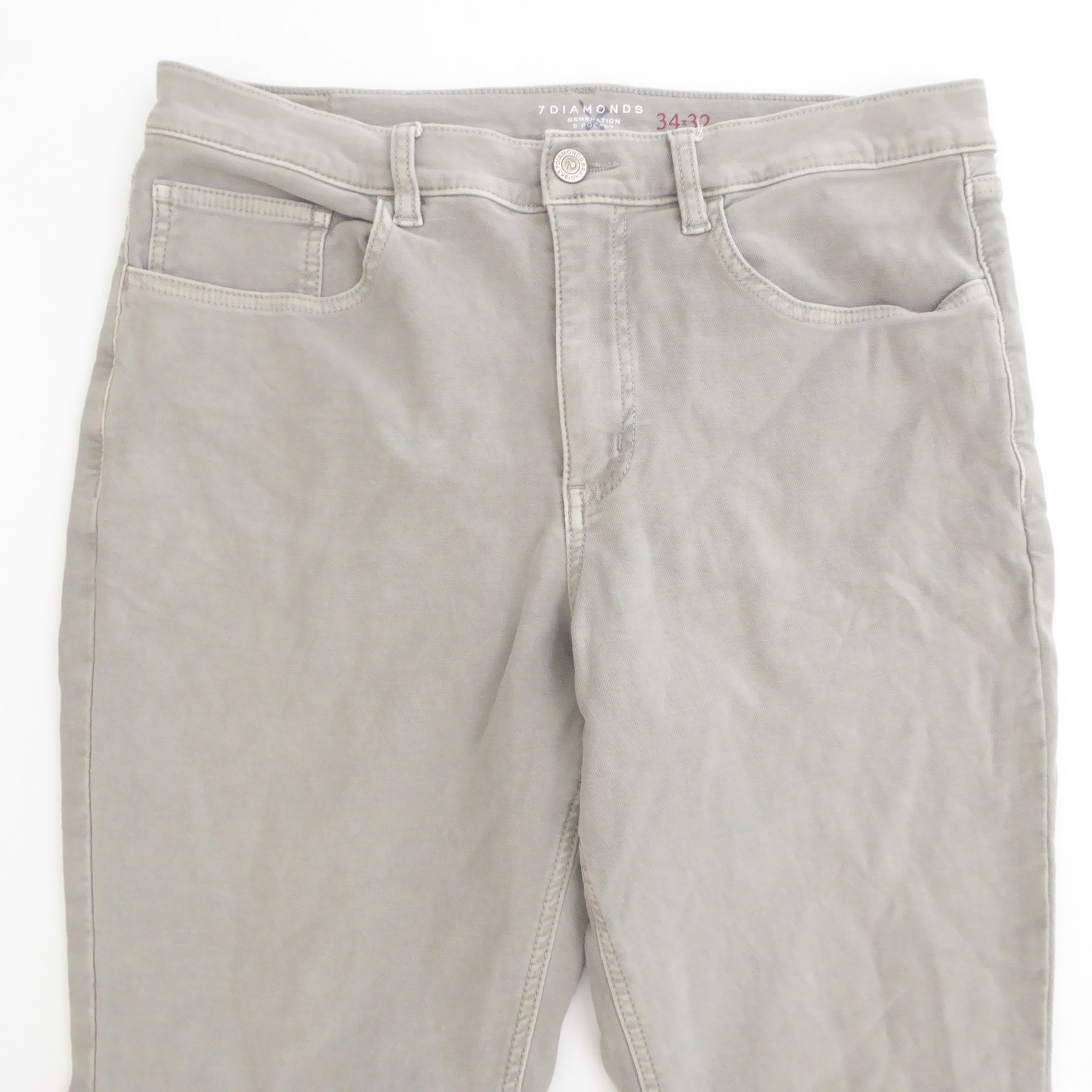 7 Diamonds STP-1259 Mens Generation 5 Pocket Jeans Pants Gray Size 34×29 HEMMED