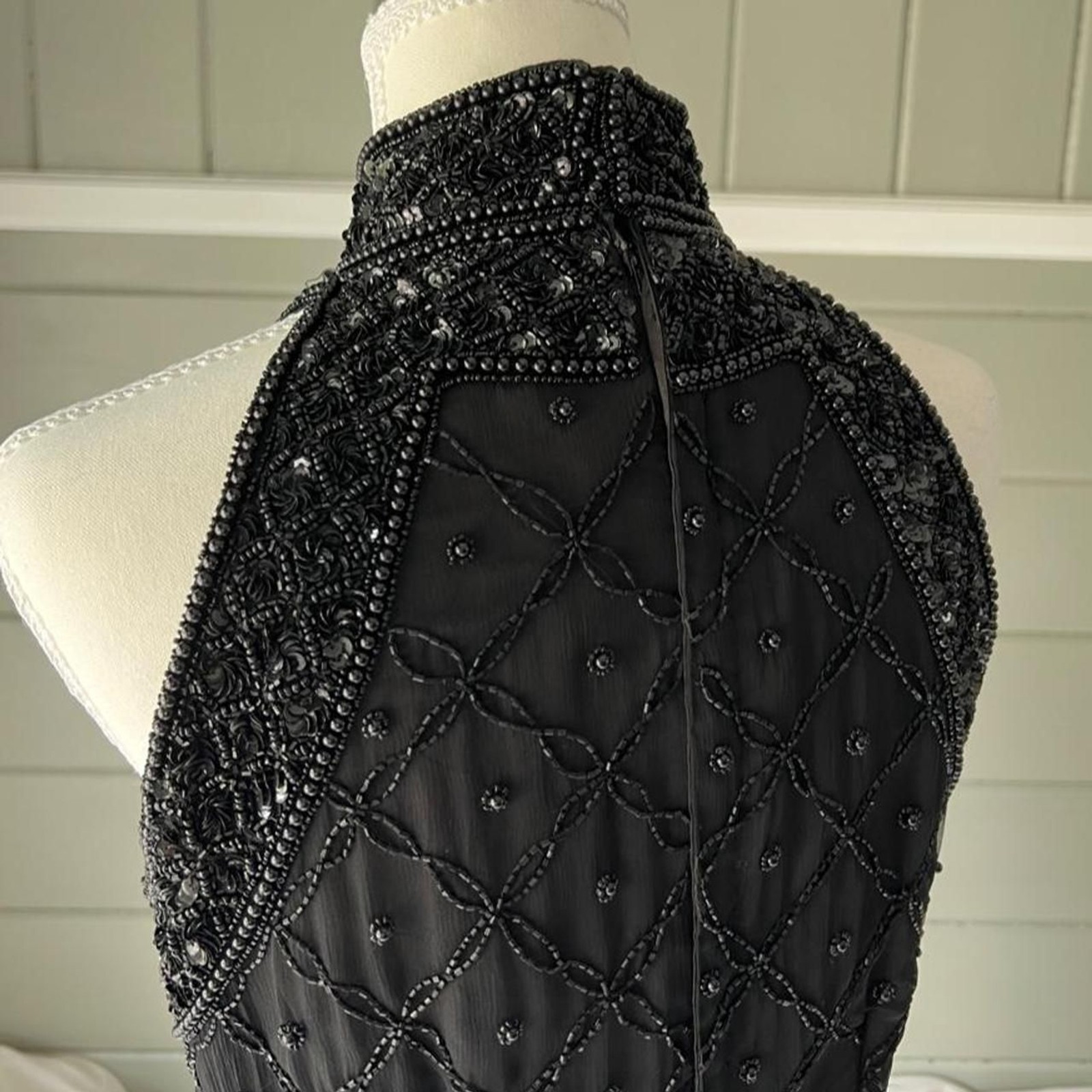 ♡ vintage lawrence kagan new york silk beaded gown ♡