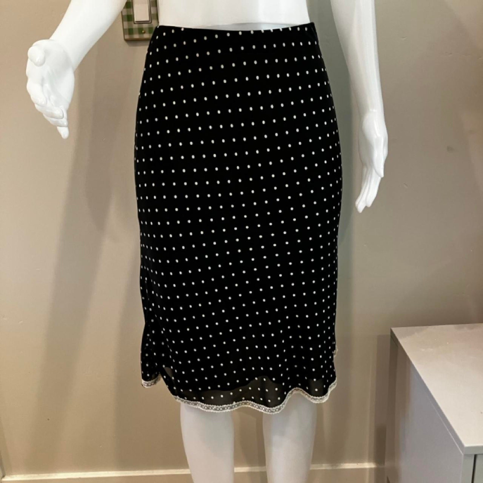 Vintage 90s y2k polka dot italian skirit set