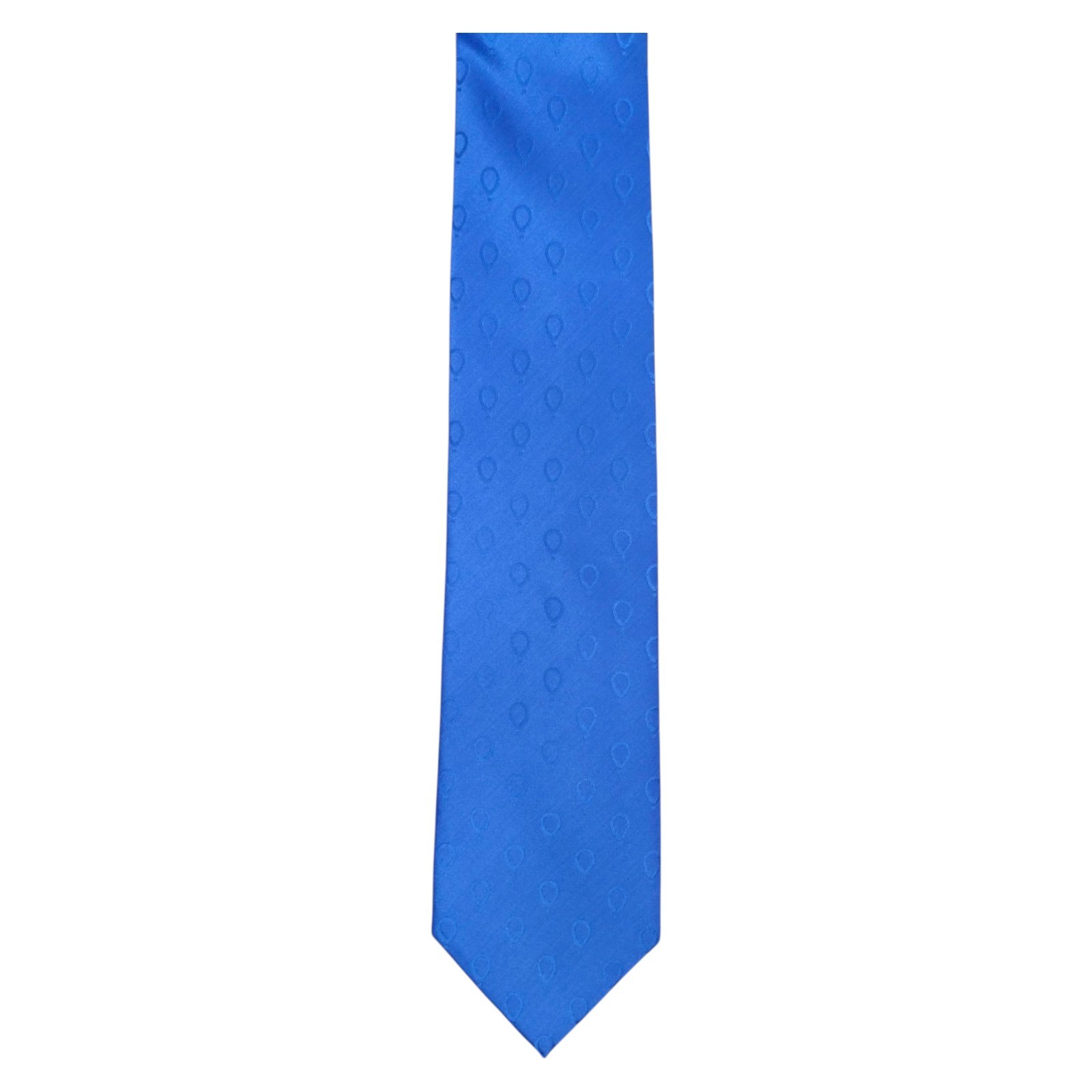 MIRACLE EXPRESSIONS Mens Silk Tie Necktie Royal Blue GEO Solid 3.25 Classic
