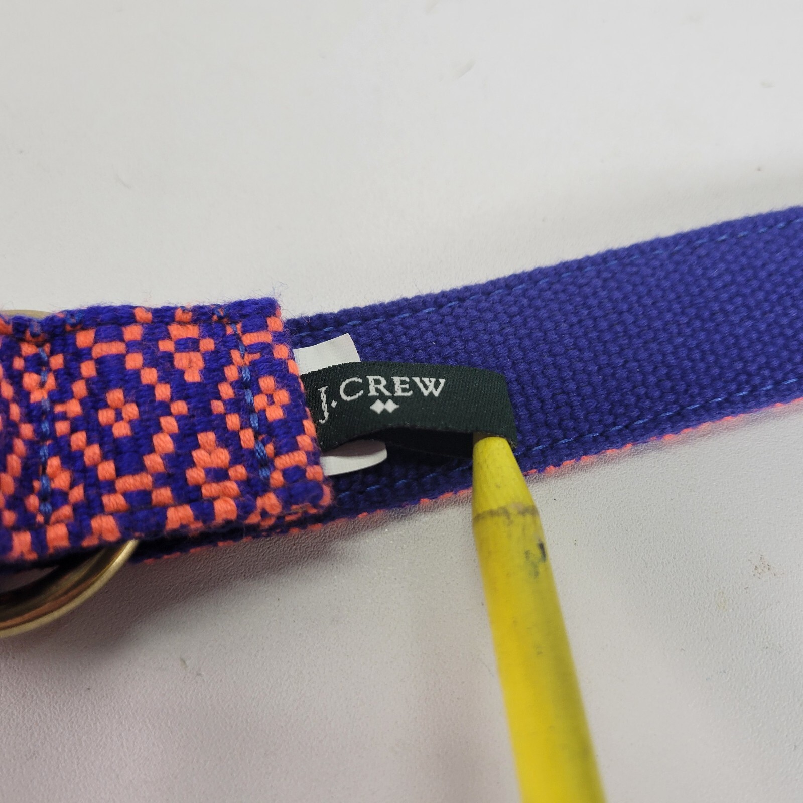 J Crew Belt 28 30 32 34 S Ring Buckle Blue Orange