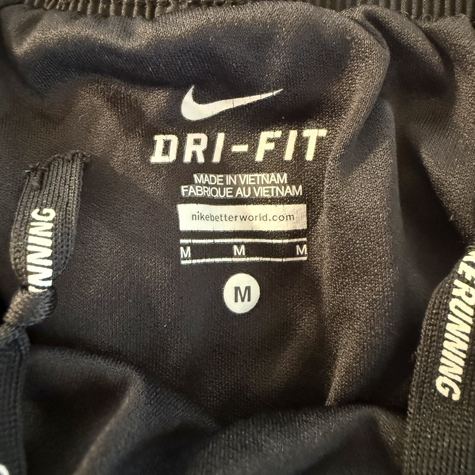 Nike Dri-FIT Lined Running Track Shorts Womens Size Medium Black Grey White