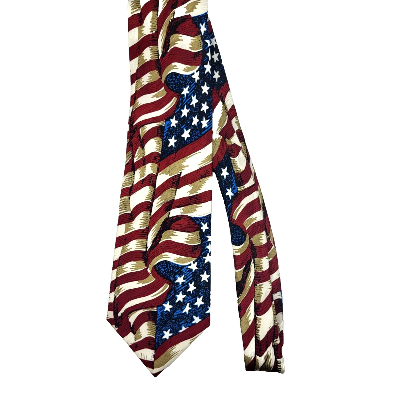 Museum Artifacts Old Glory Patriotic Silk Tie w/Tag 61×3 7/8″ NEW