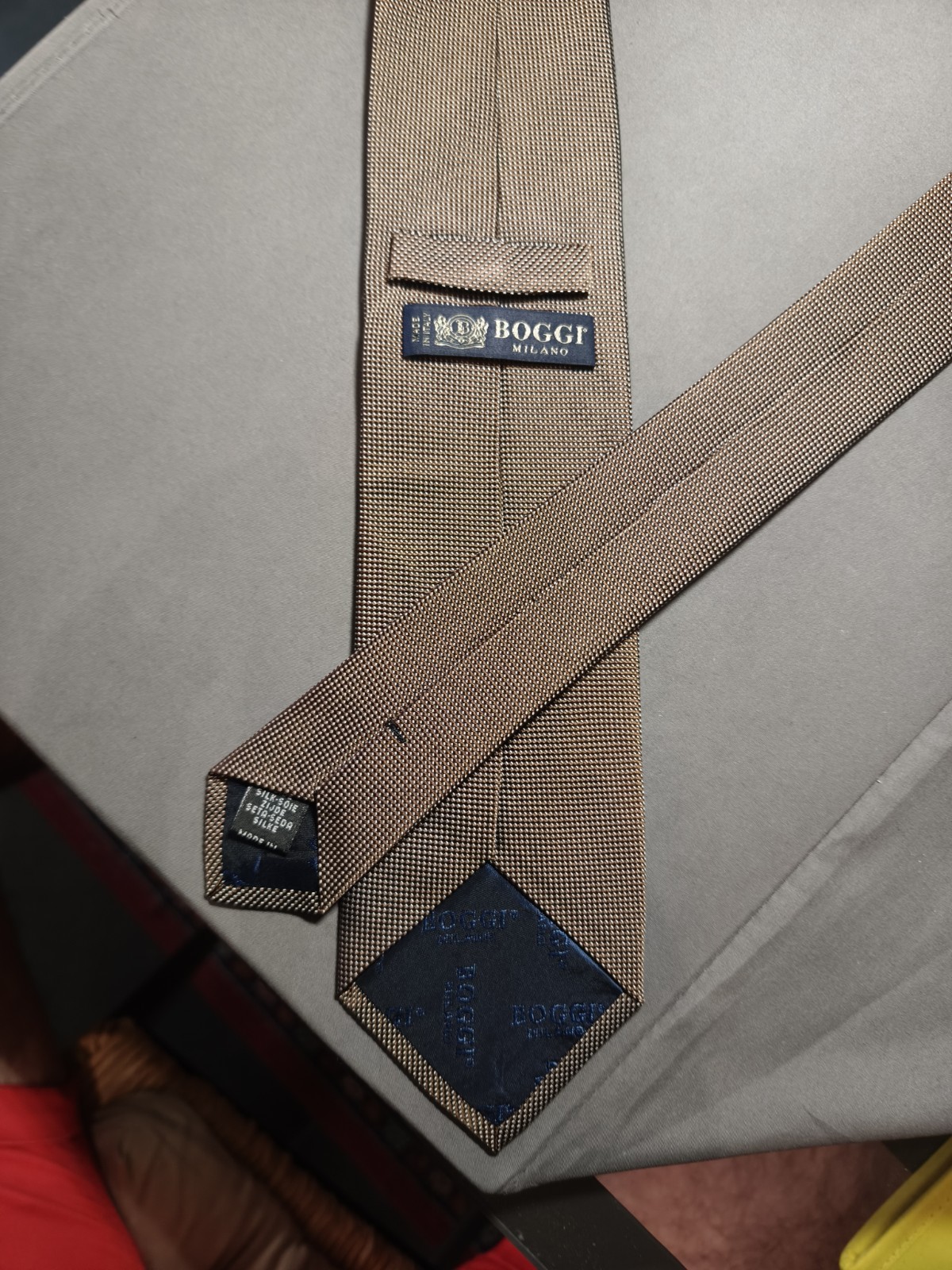 Boggi Milano – Solid Color Silk Jacquard Tie Made in Italy