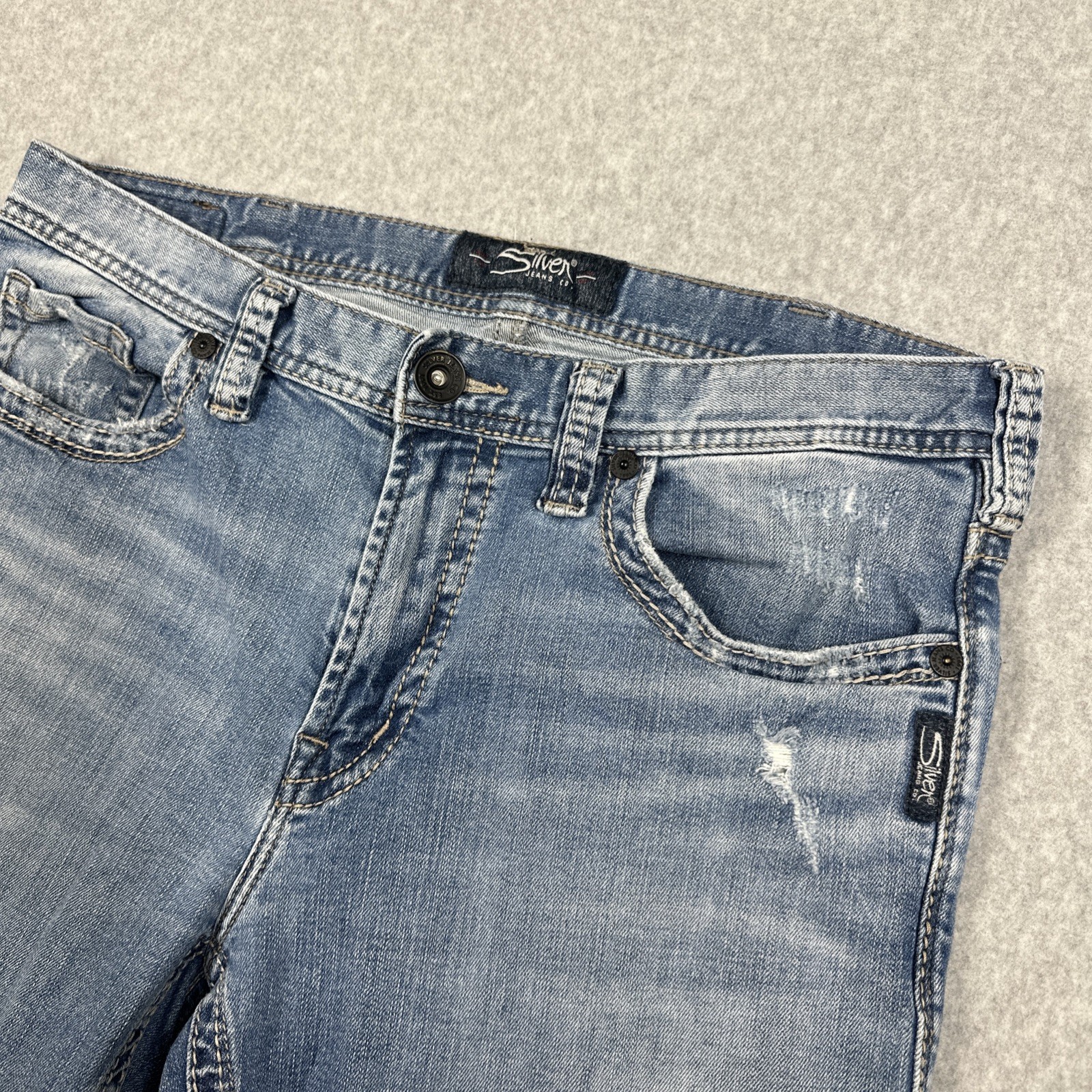 Silver Jeans Co. Grayson Heritage Straight Leg Denim Jeans 34×34(34×33) Fade