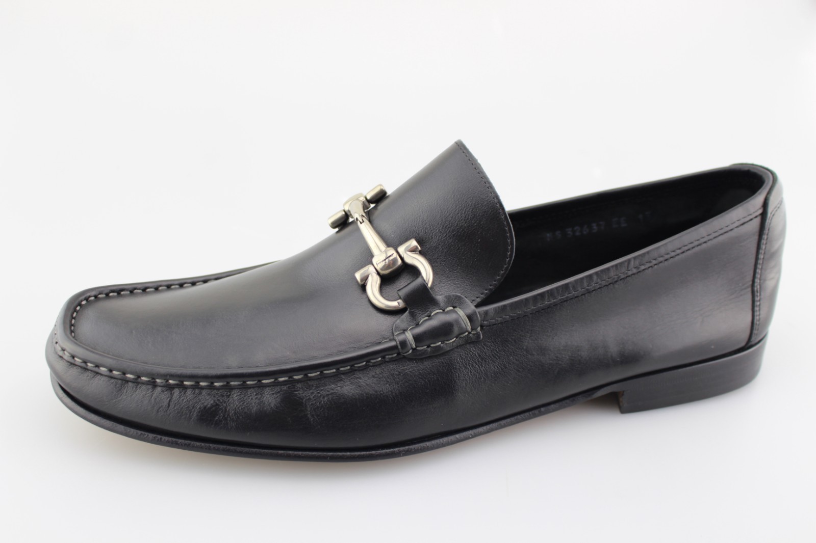 Men’s SALVATORE FERRAGAMO ‘Giordano’ Black Leather Loafers Size US 13 – 2E
