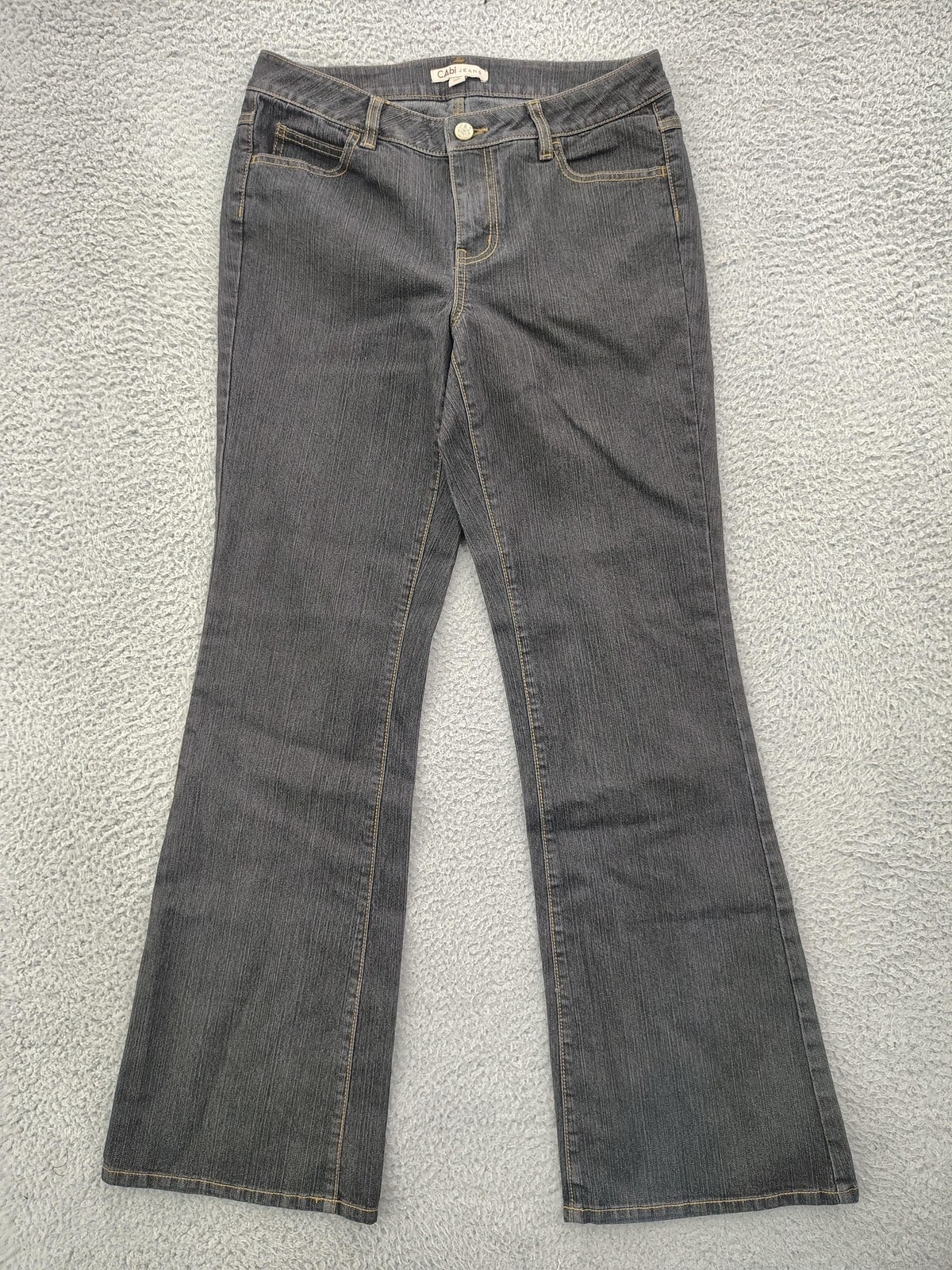 CAbi Jeans Womens Size 8 Bootcut Flare Jeans Gray Stretch Denim