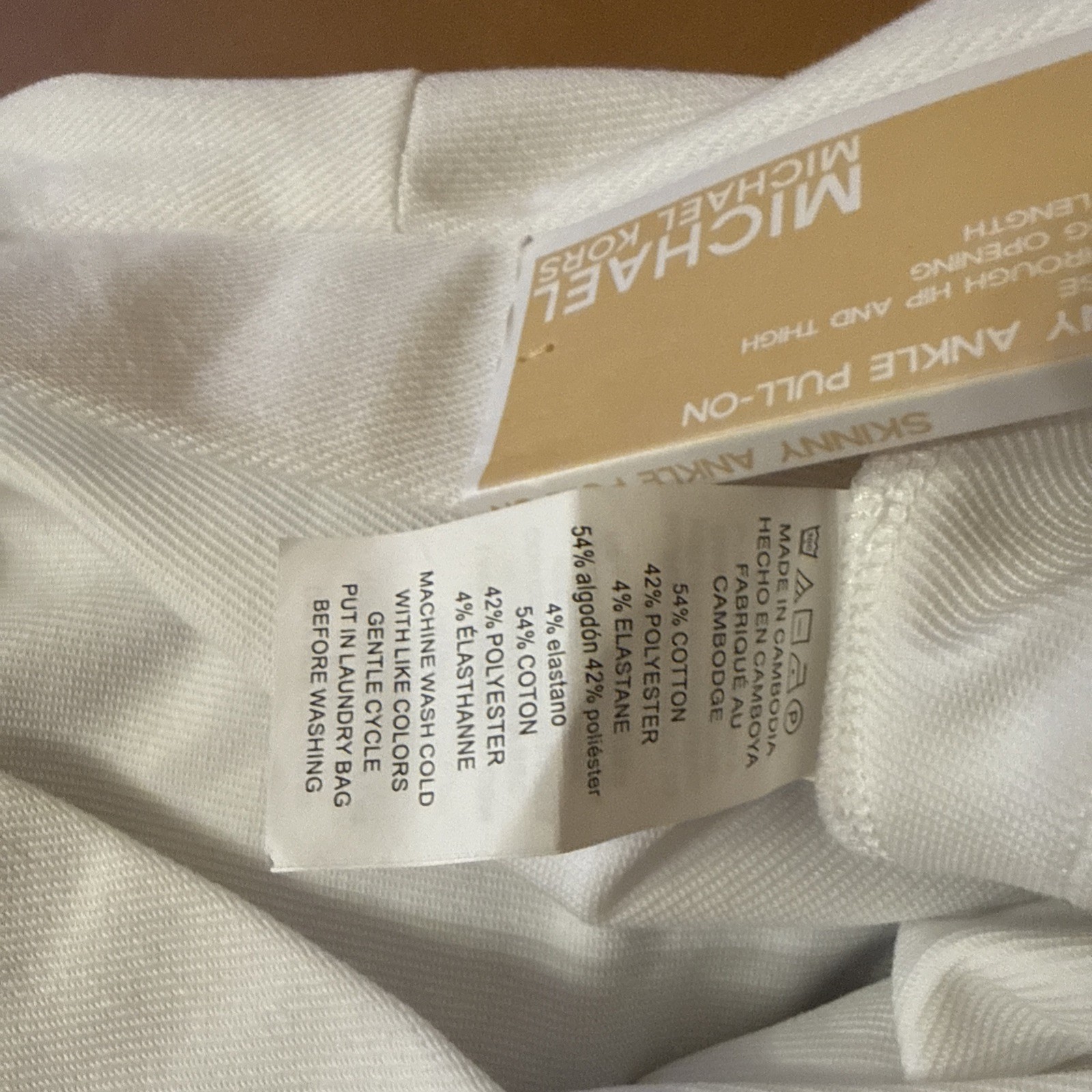 Michael Michael Kors White Ankle Pull On Pants High Rise Large