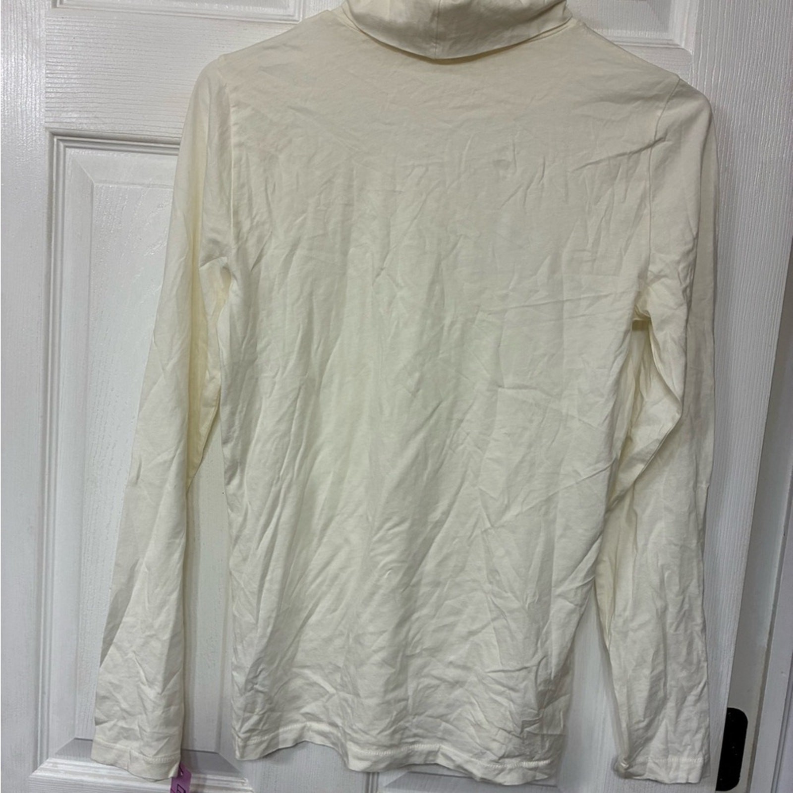 J Crew Womens Feather jersey turtleneck Basic Layer Mock Neck Ivory NWT Size: M