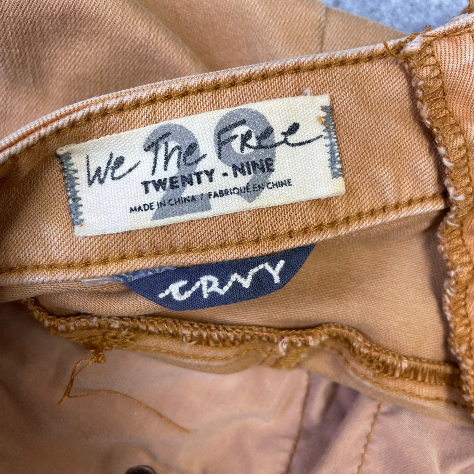 We The Free People Lace Up Back Curvy Just Float On Flare Jeans 29 Tan Boho