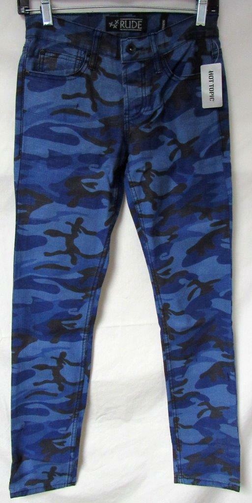 Hot Topic Rude Men 24×32 26×32 28×32 30×32 34×32 36×32 Camo Skinny Jeans J1 43