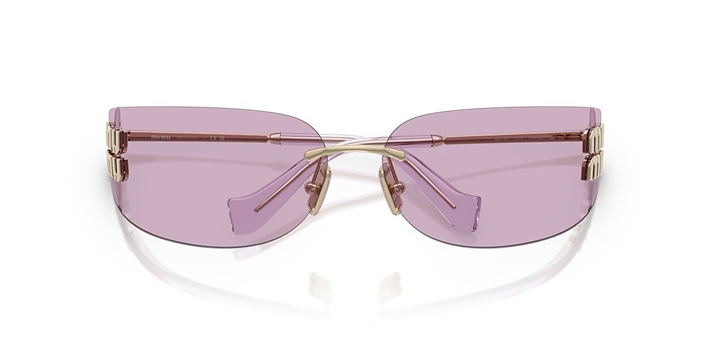 Miu Miu MU A51S ZVN90O Pale Gold Pink Women Wrap Sunglasses AUTHENTIC