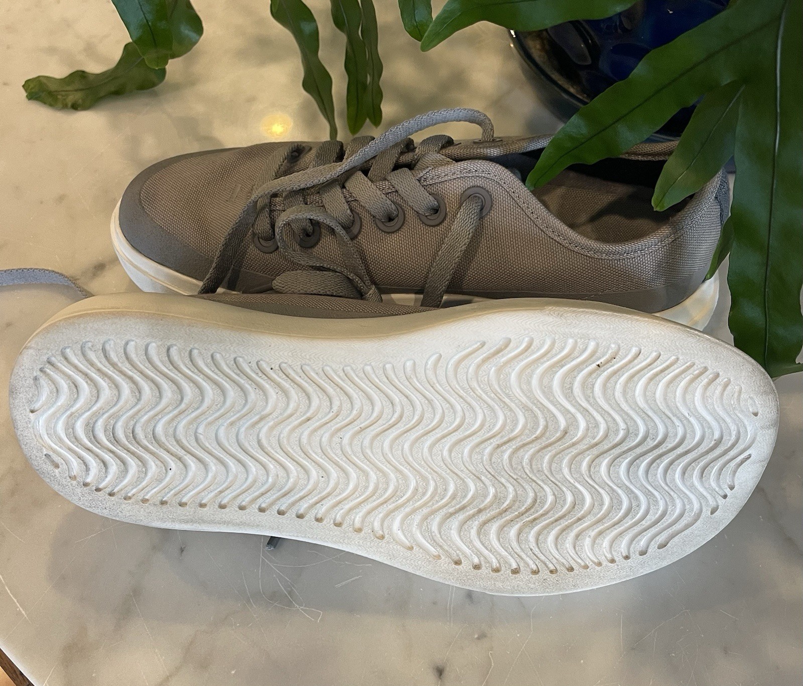 Allbirds Women’s Gray Canvas Piper CP2 Low Top Lace-Up Athletic Sneakers