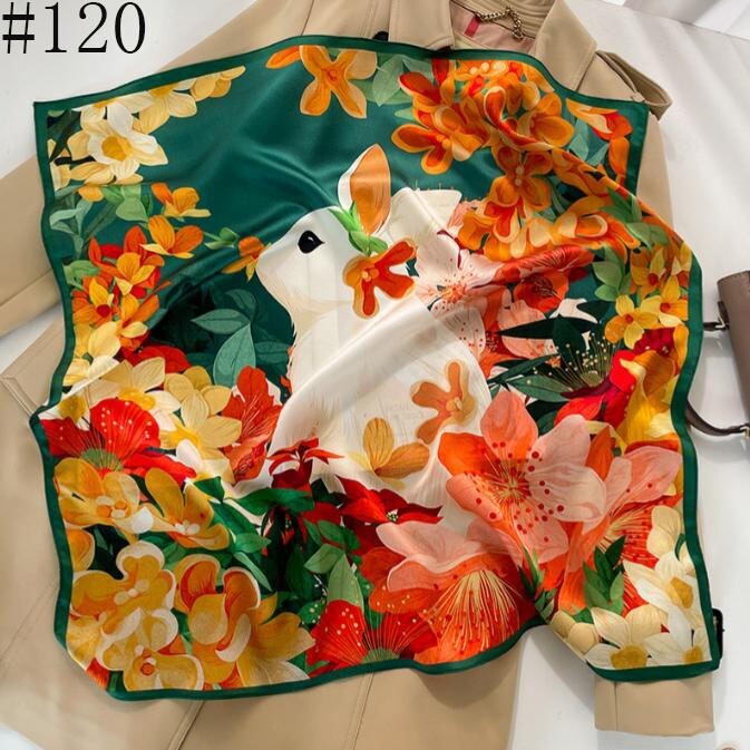 100% Mulberry Silk 27″ Square Scarf Women Neckerchief Wrap Multiple styles