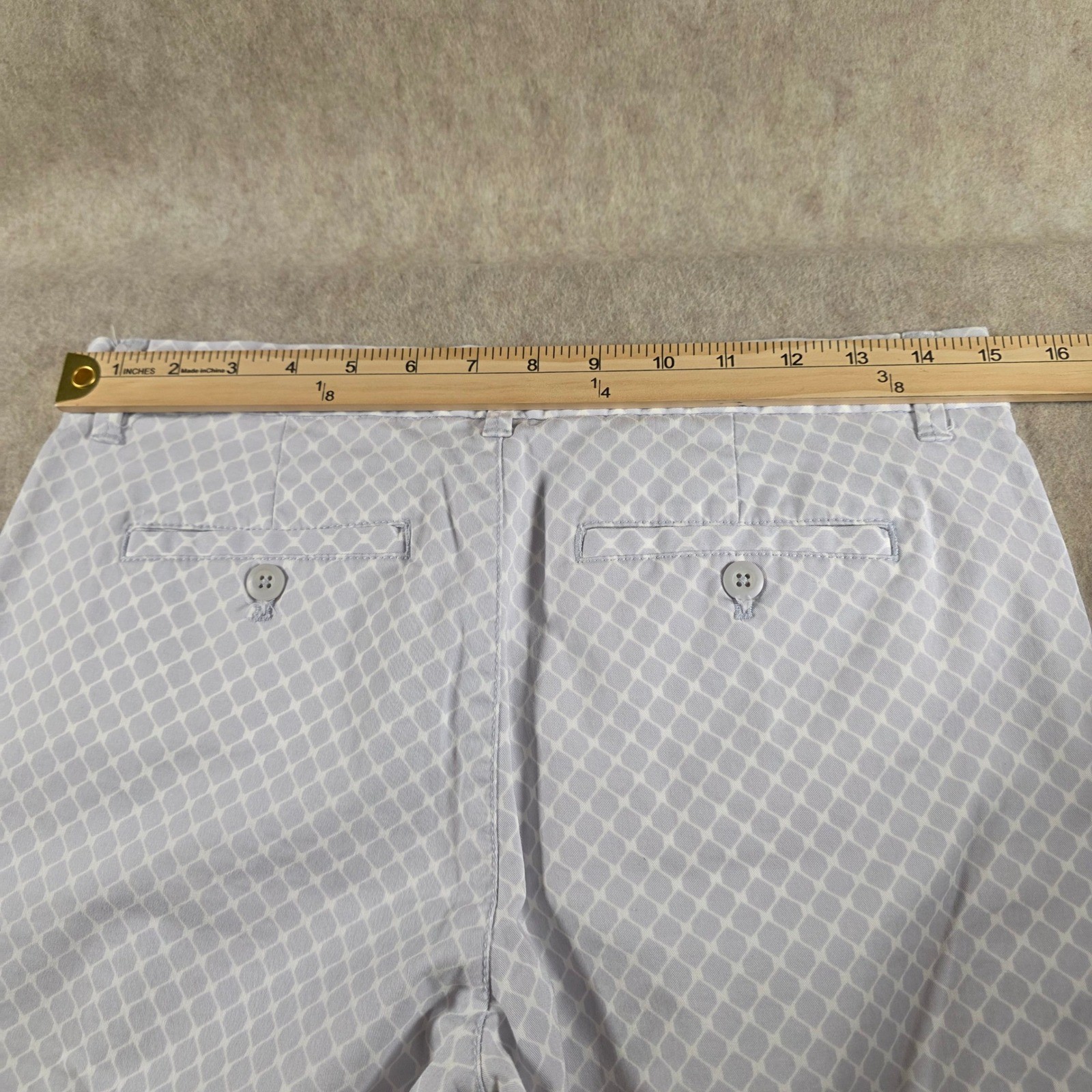 Khakis by GAP Slim City Pants Womens 4R Purple White Geometric Lattice Trousers