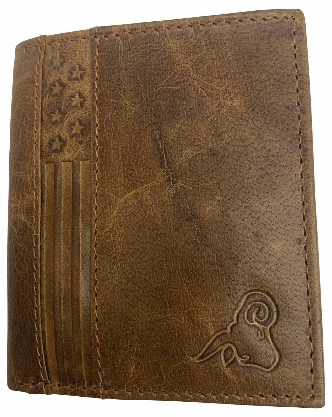 Men’s RFID Blocking Genuine Leather Unique L Shape Bifold Wallet USA Series Wall