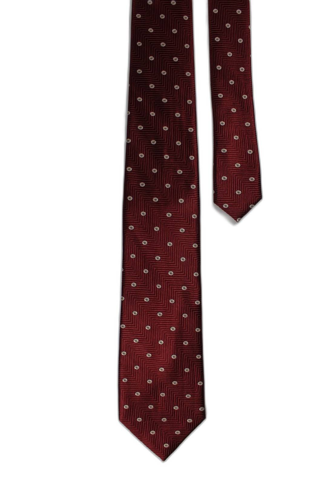 CORPORATE IMAGE Silk Tie Tom James Red Geometric Classic Mens Necktie