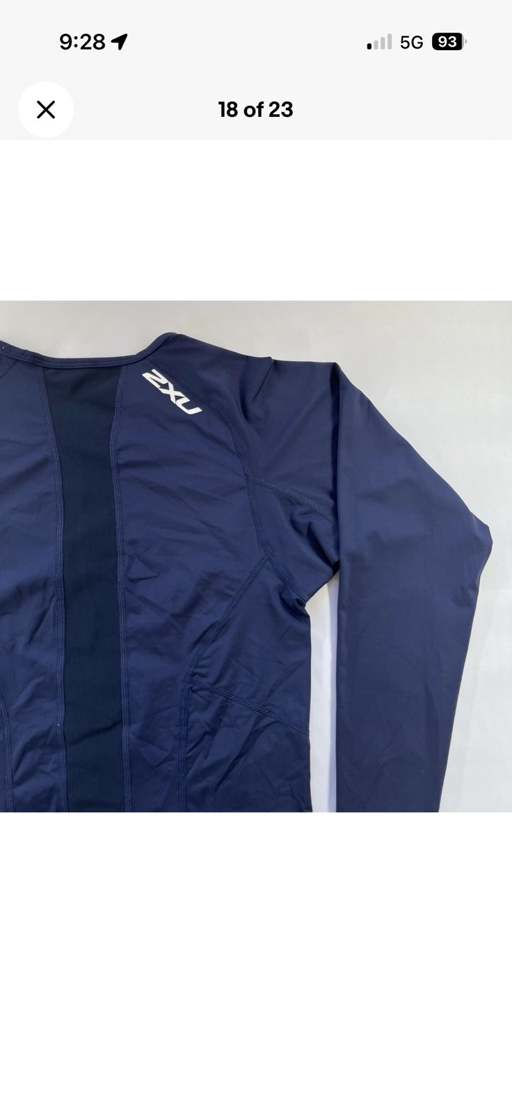 2XU Refresh Recovery Compression Shirt Mens M Blue LS GUC