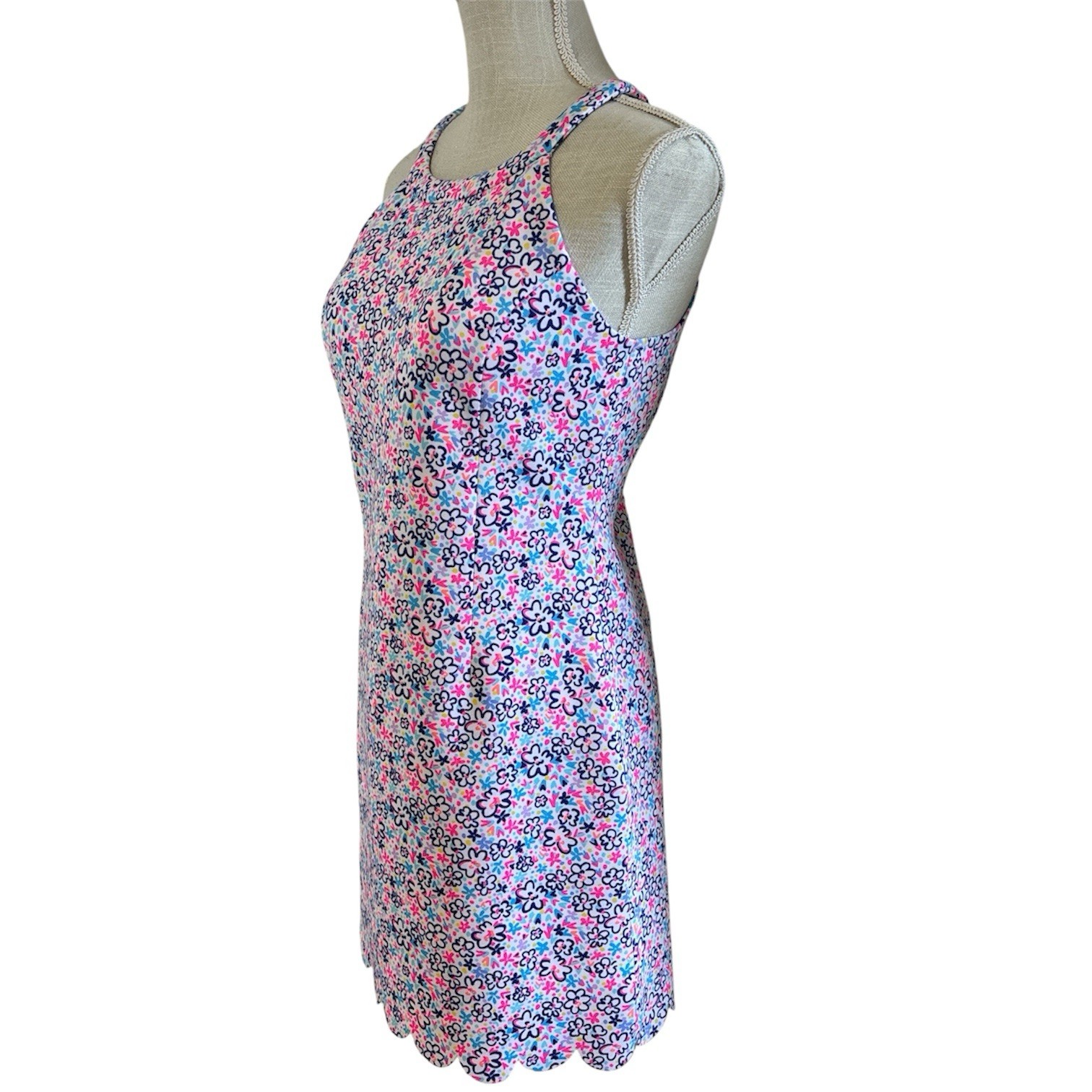 Lilly Pulitzer Girls Floral Halter Sheath Dress in Pink & BlueSz/16 Woman/S