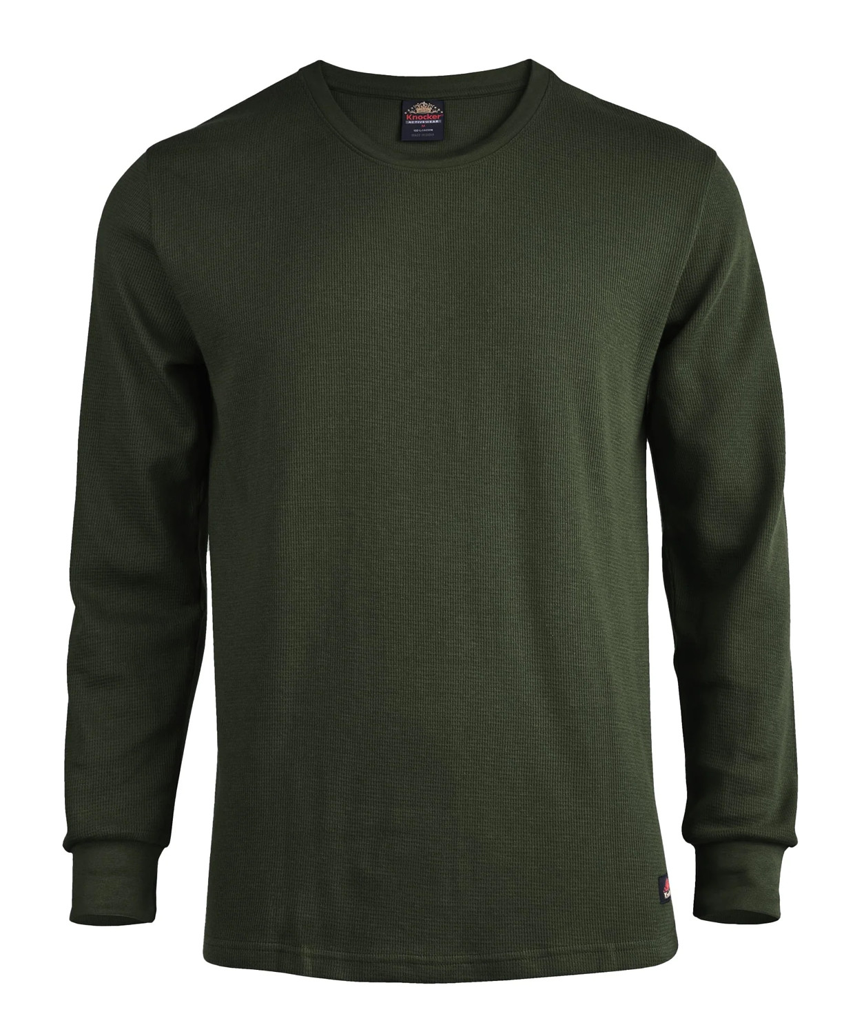 Thermal Shirt COTTON Warm Medium Weight Long Sleeve Crew Neck Waffle Men’s