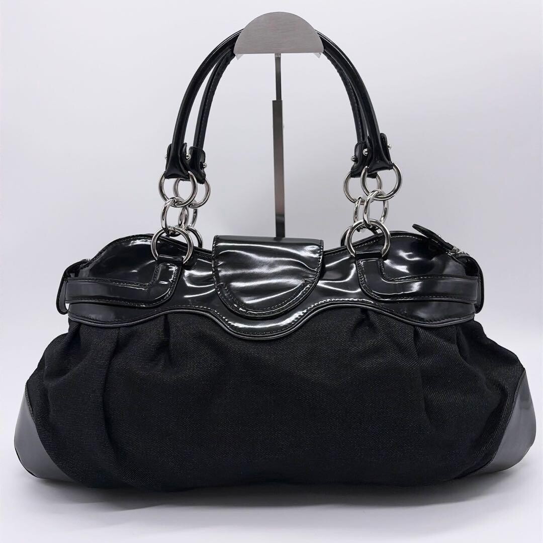 SALVATORE FERRAGAMO Shoulder Bag Marisa Denim Black Authentic From Japan