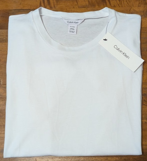 CALVIN KLEIN BRILLIANT WHITE COTTON/MODAL LIGHTWEIGHT T-SHIRT Women’s XL NWT