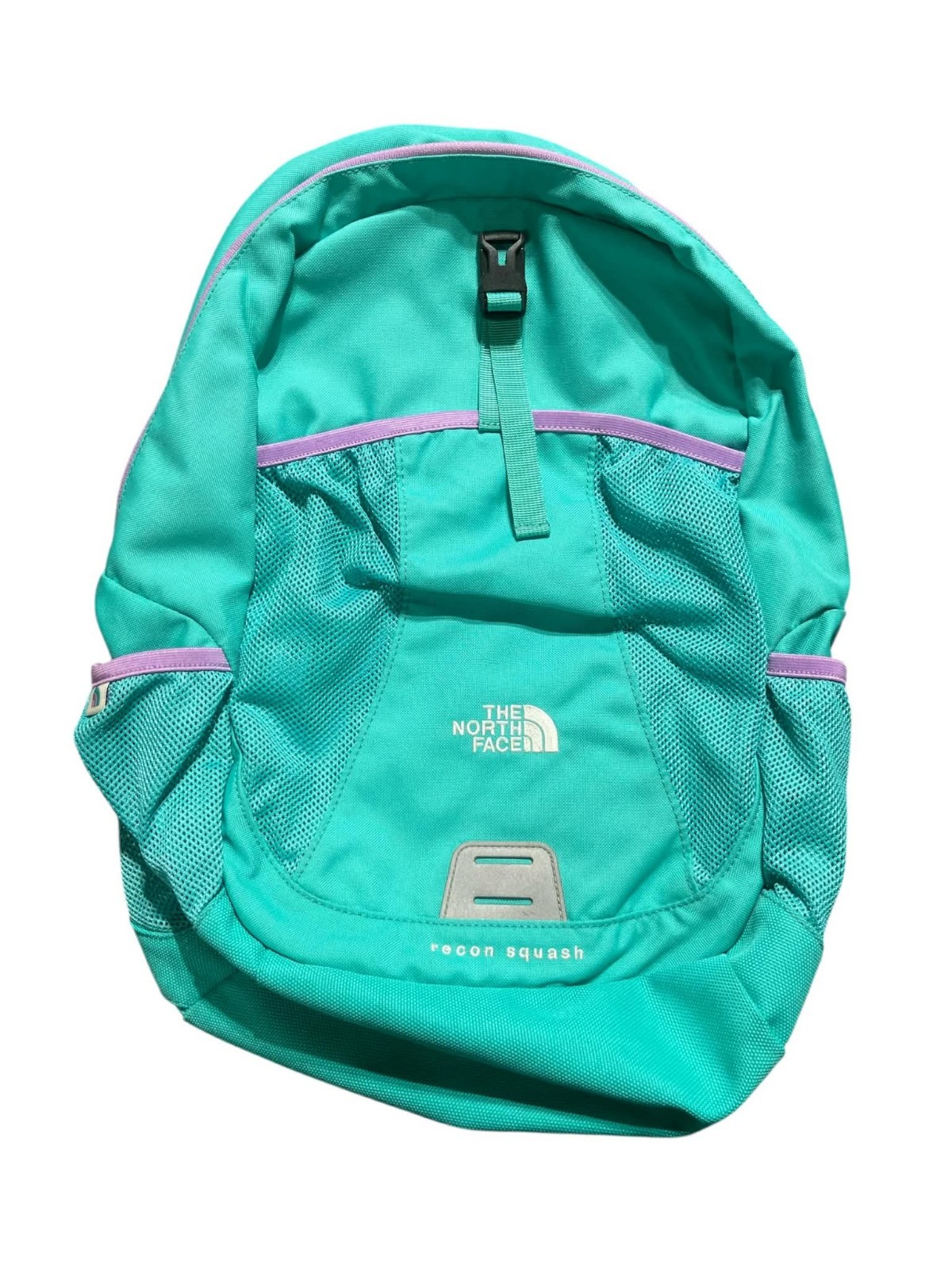 North Face Recon Squash Backpack School Book Bag Teal Youth Small Travel Camp
