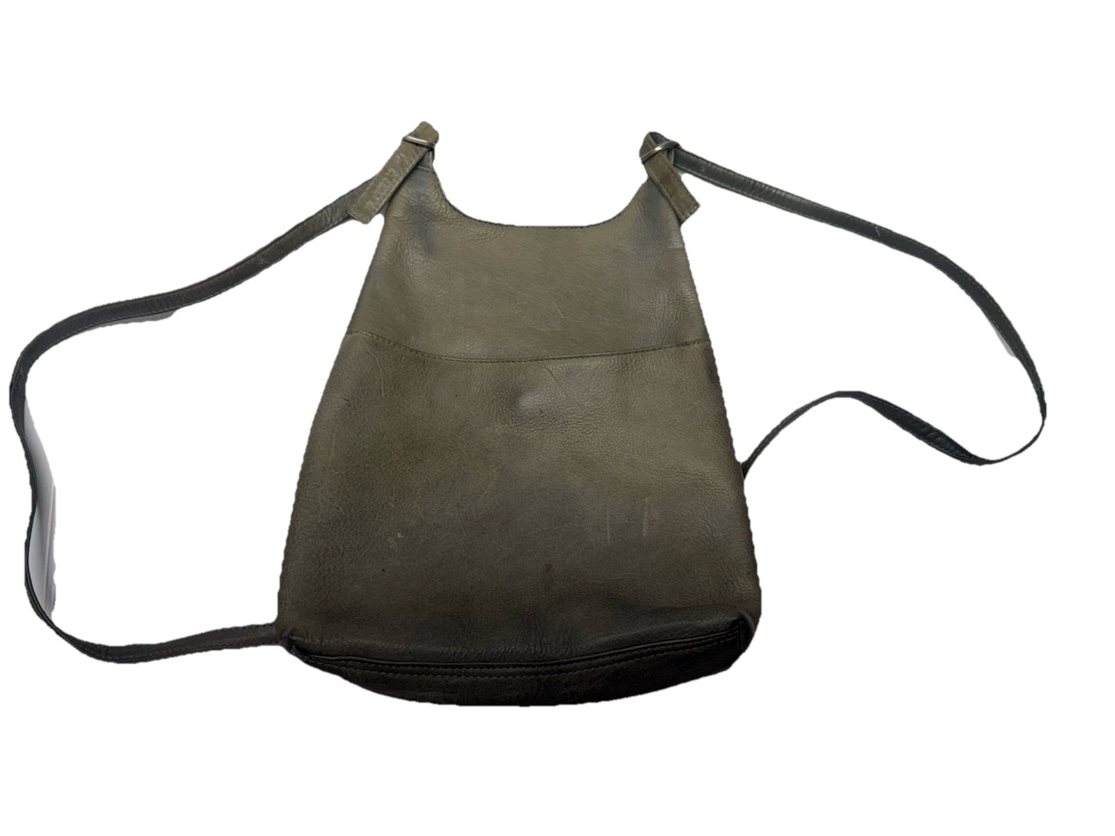 Le Donne Leather Collection Slim Sling Backpack Gray Olive Vaquetta Top Grain