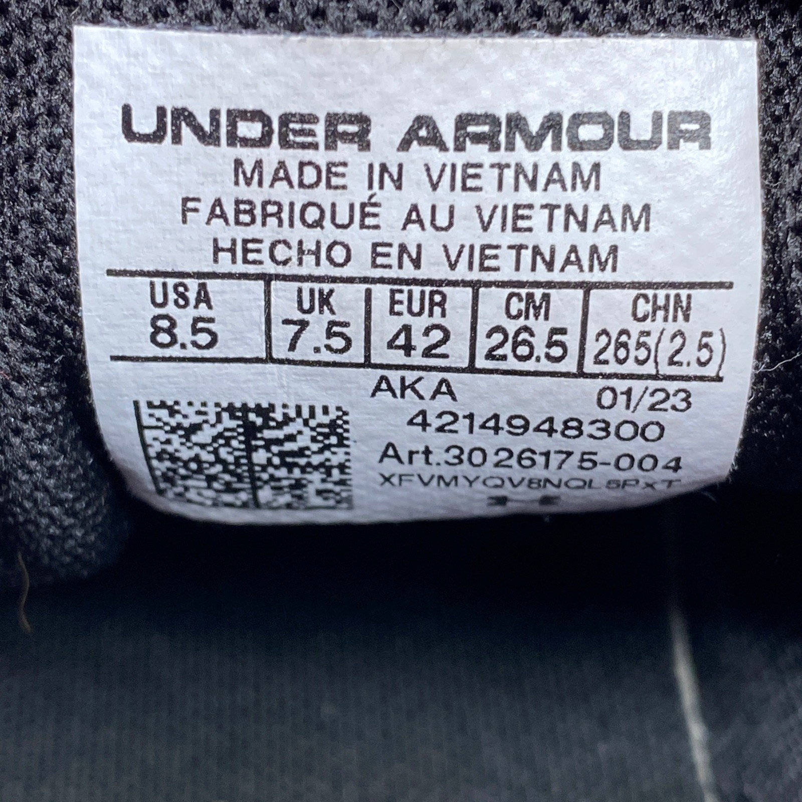 Under Armour Charged Assert 10 Mens 8.5 Running Shoes Black 3026175-004 Sneaker