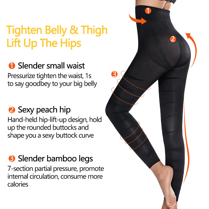 Anti Cellulite Compression Leggings Thigh Shaper High Waist Slim Pants Shapewear