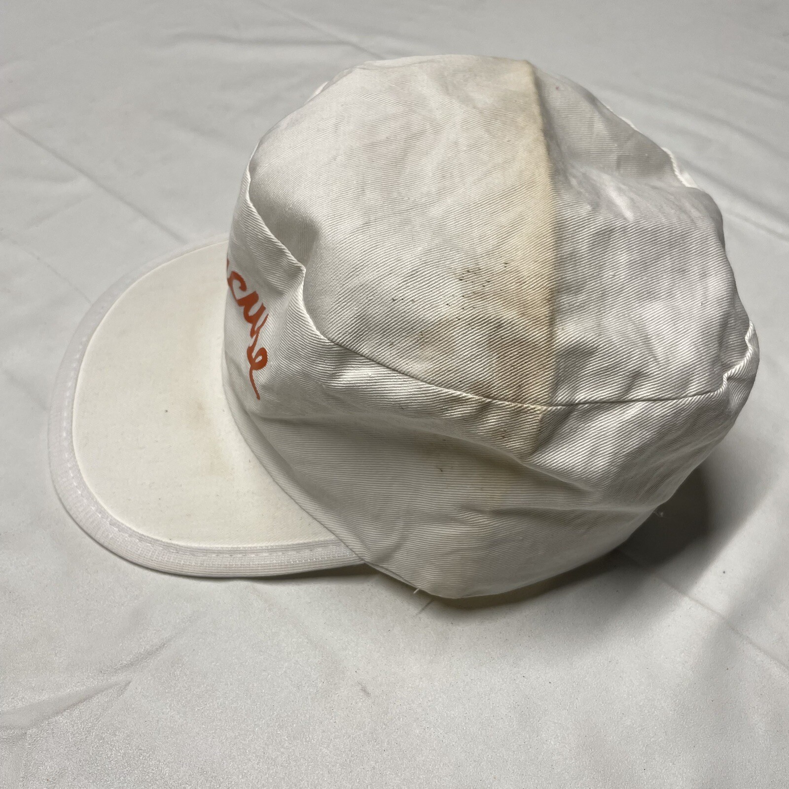 Vintage Syracuse University Snapback Hat Cap White Orange 80s College Sports 90s
