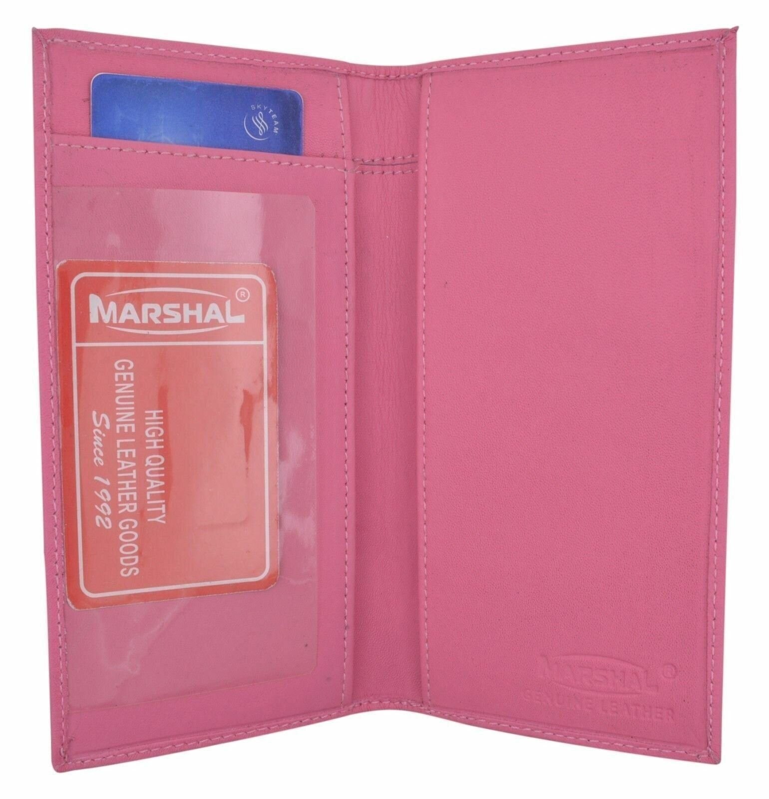 Checkbook Cover Holder Super Slim Plain Mens Womens Genuine Leather Cowhide New