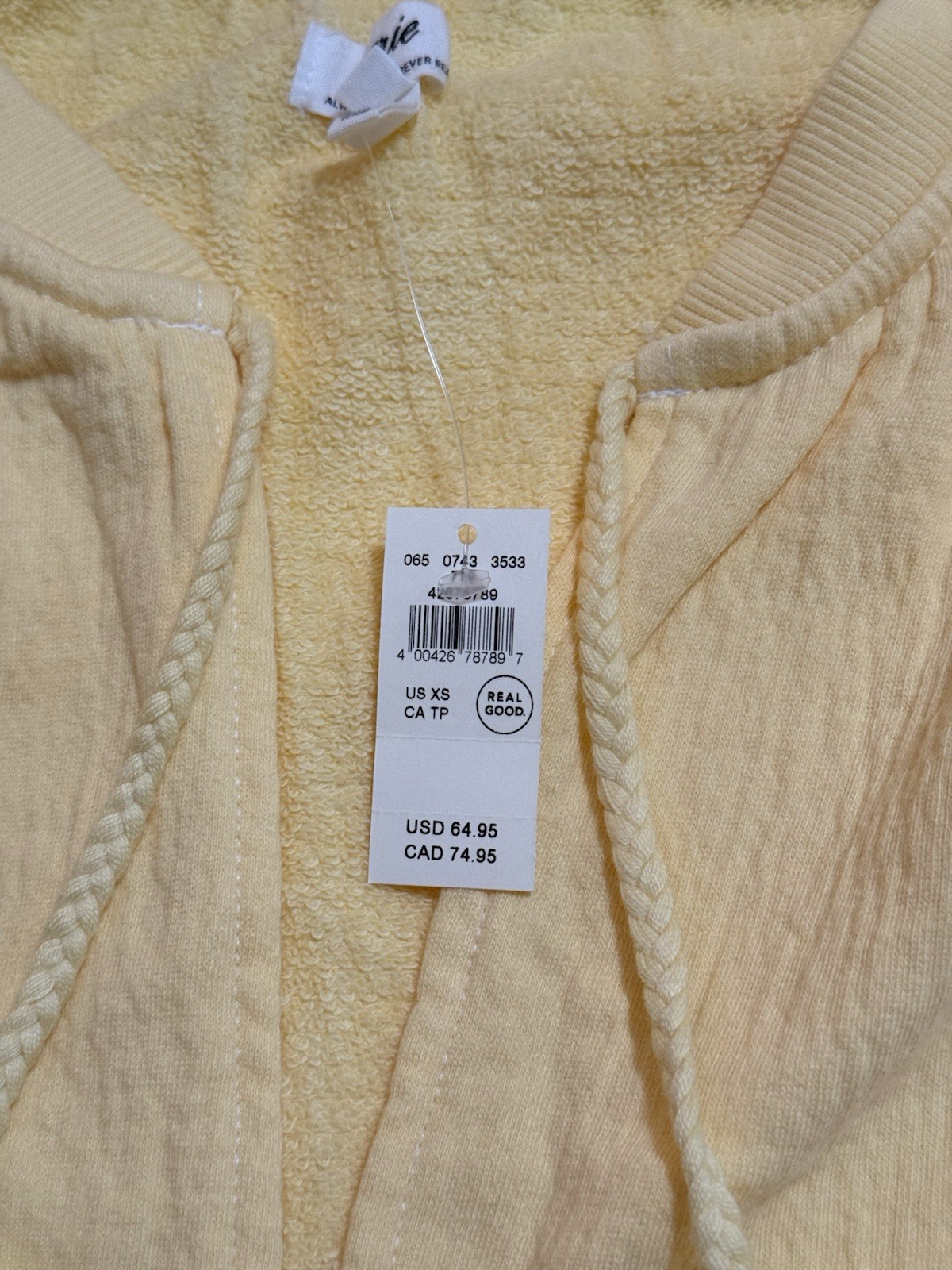 Aerie Women’s Easy Street Sweatshirt yellow Notes Color-XS