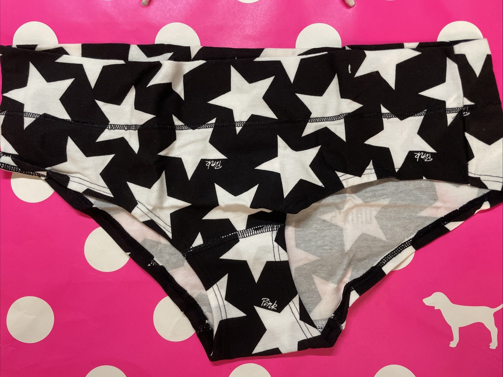 2014 Victoria’s Secret PINK Cotton Hipster Panties M NEW Fashion Show Bling VTG