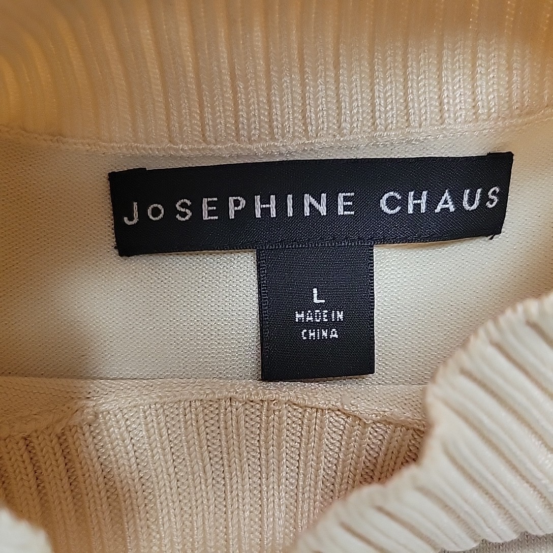 Josephine Chaus Top Women L Cream Sleeveless Silk Blend Classic Capsule Wardrobe