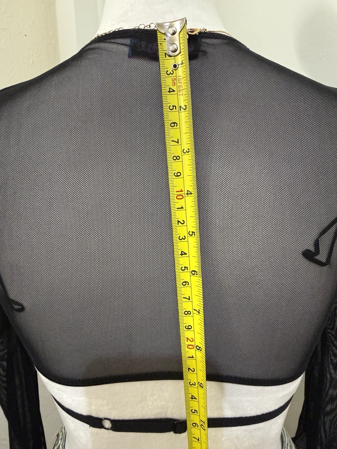 Edikted Black Sheer Mesh Long Sleeve Shrug Bolero Women’s XS Y2K Goth