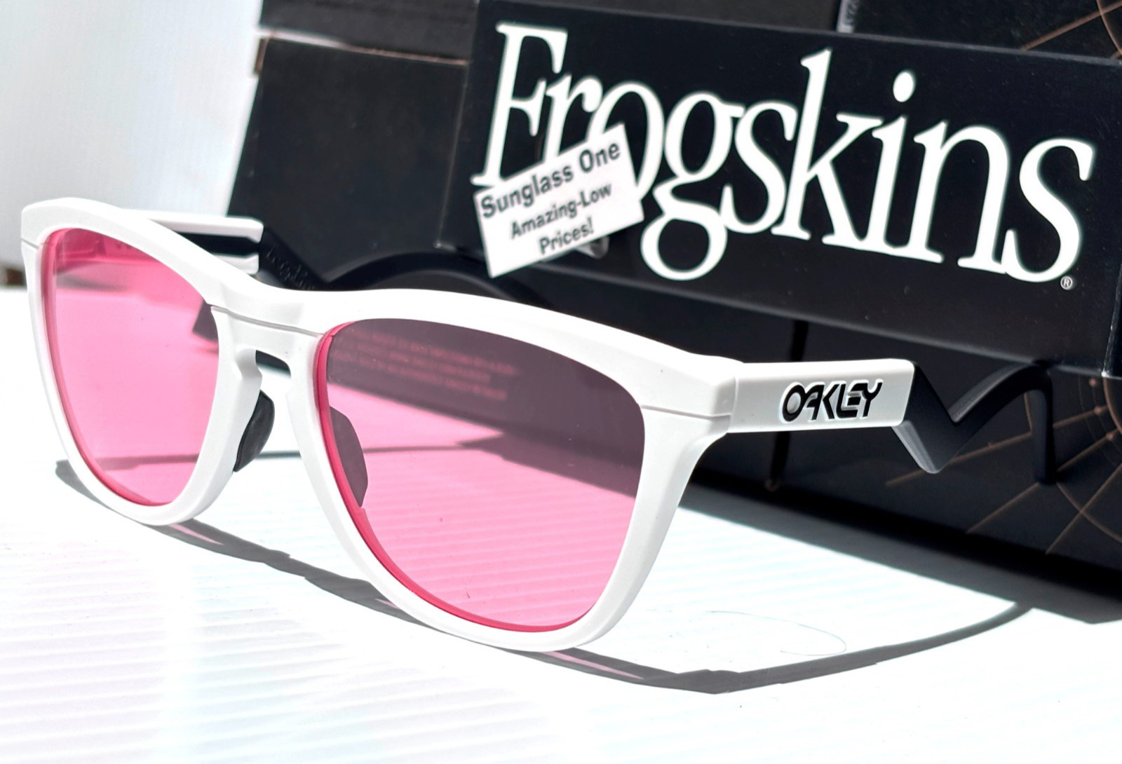 Oakley FROGSKINS HYBRID Matte White GALAXY HD Pink Lens Sunglass 9289-08