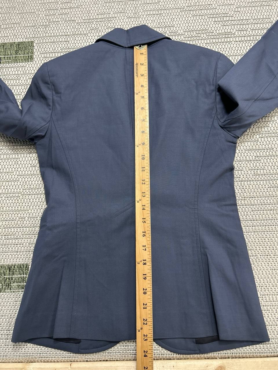 Theory Carissa Blazer Jacket Womens 2 Blue Wool Slim Fit Double Vented Formal