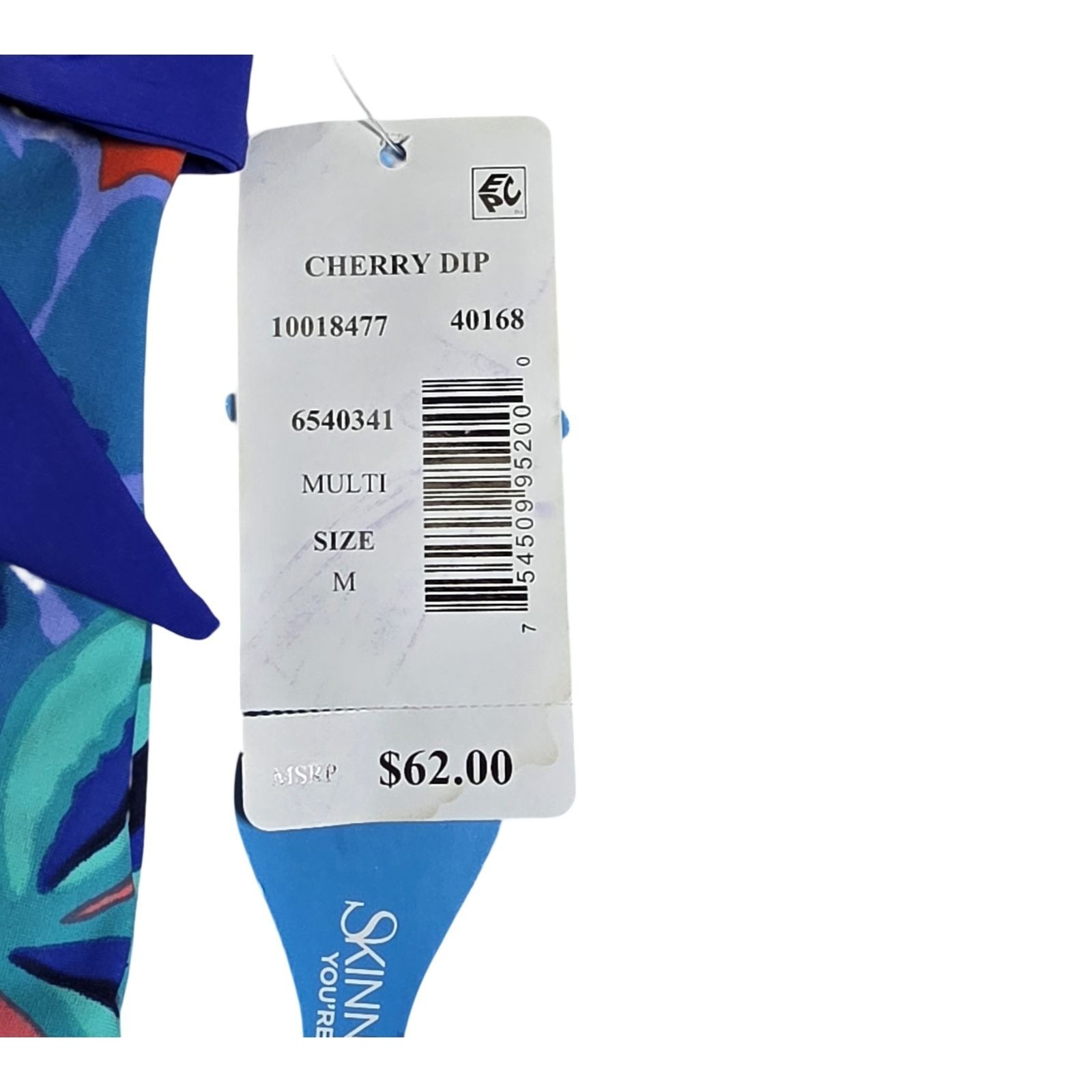 NWT – Skinny Dippers Blue Floral High Waist Swim Bottoms, Size Medium