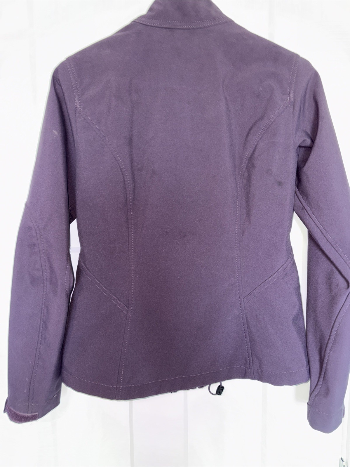 Eddie Bauer Women Softshell Zip Fleece Lined Jacket Sz XS Purple Water Resistant