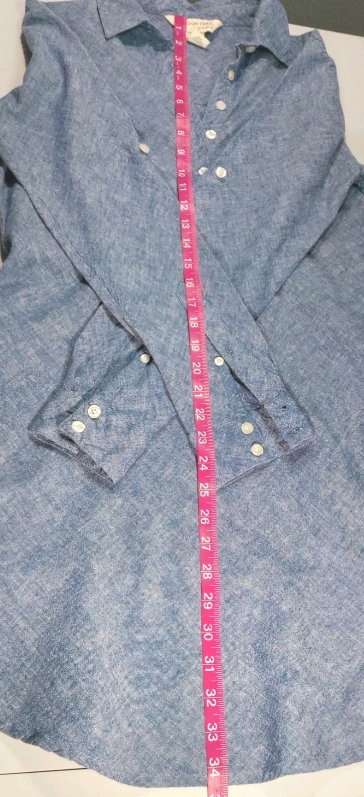 FREEDOM TRAIL by KYODAN Linen Shirtdress Women’s Size Small Blue
